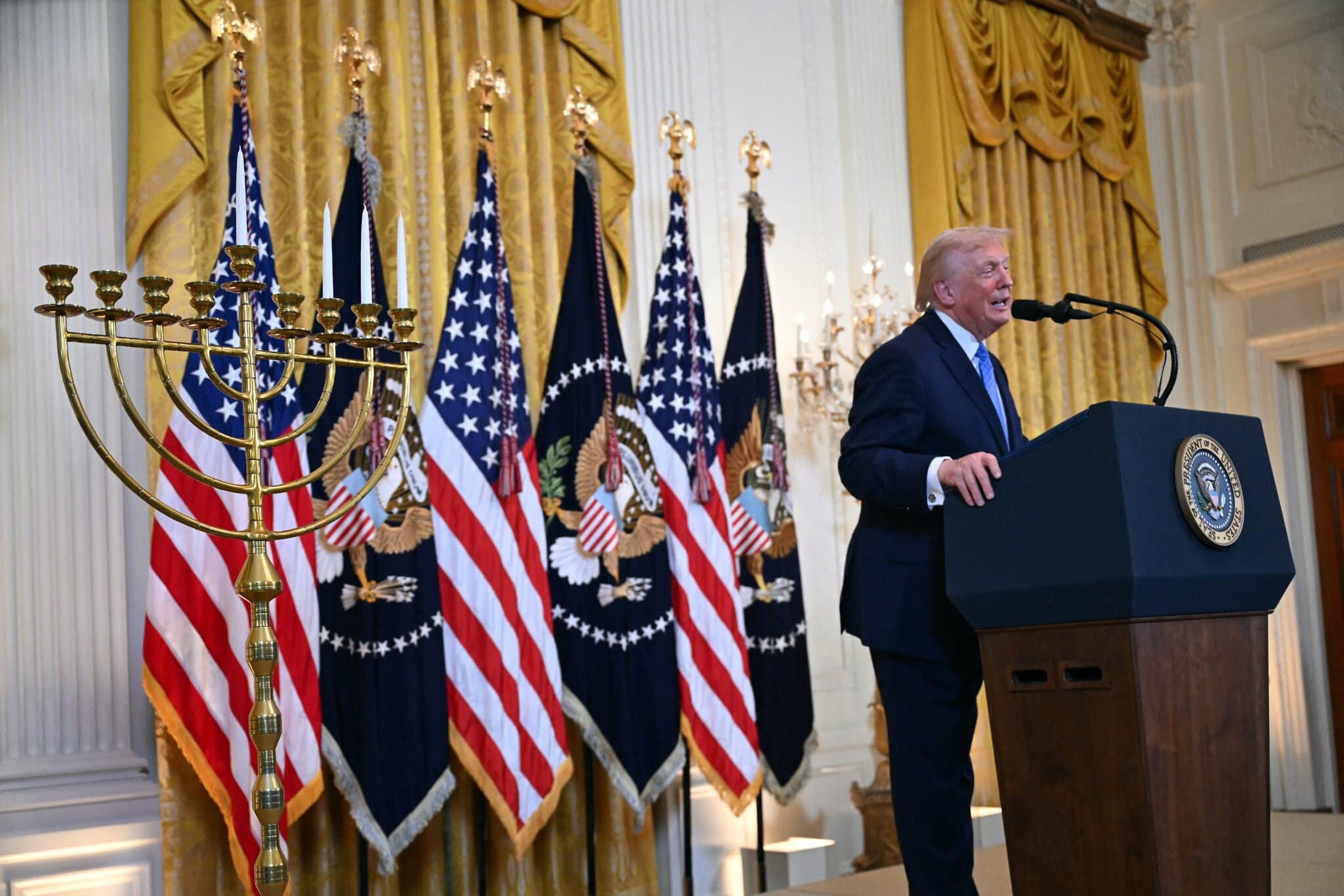 Trump Champions Israel at Hanukkah Celebration